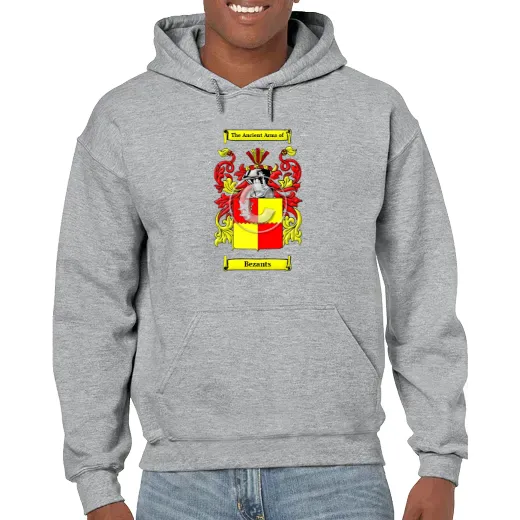 Bezants Grey Unisex Coat of Arms Hooded Sweatshirt
