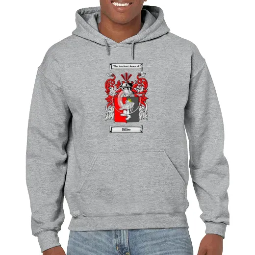 Biller Grey Unisex Coat of Arms Hooded Sweatshirt