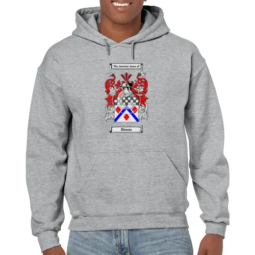Bisson Grey Unisex Coat of Arms Hooded Sweatshirt