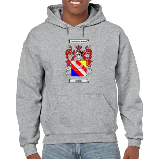 Bolino Grey Unisex Coat of Arms Hooded Sweatshirt