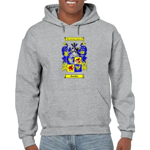 Bonales Grey Unisex Coat of Arms Hooded Sweatshirt