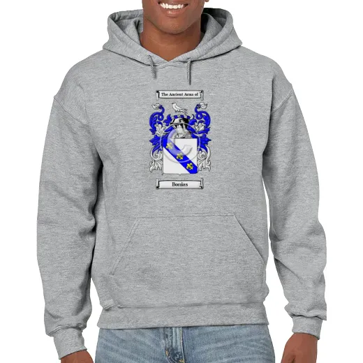 Bonias Grey Unisex Coat of Arms Hooded Sweatshirt
