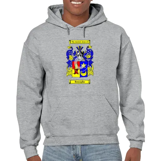 Boscaglia Grey Unisex Coat of Arms Hooded Sweatshirt