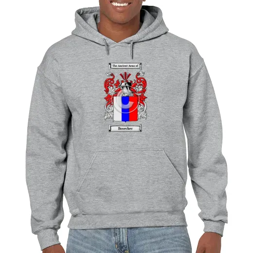 Bosecker Grey Unisex Coat of Arms Hooded Sweatshirt