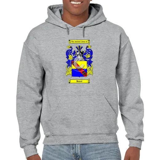 Bossé Grey Unisex Coat of Arms Hooded Sweatshirt