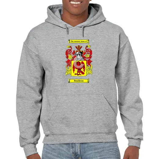 Bouderos Grey Unisex Coat of Arms Hooded Sweatshirt