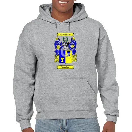 Boulding Grey Unisex Coat of Arms Hooded Sweatshirt