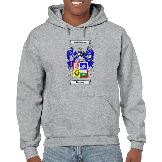 Bouwey Grey Unisex Coat of Arms Hooded Sweatshirt