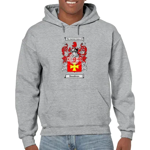 Brandwyn Grey Unisex Coat of Arms Hooded Sweatshirt