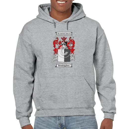 Bremingghan Grey Unisex Coat of Arms Hooded Sweatshirt