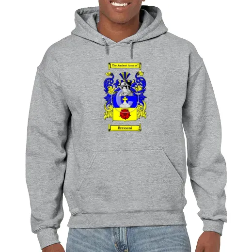 Bressani Grey Unisex Coat of Arms Hooded Sweatshirt