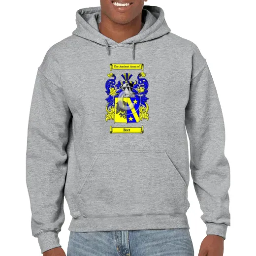 Bret Grey Unisex Coat of Arms Hooded Sweatshirt