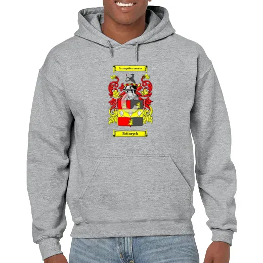 Britaryck Grey Unisex Coat of Arms Hooded Sweatshirt