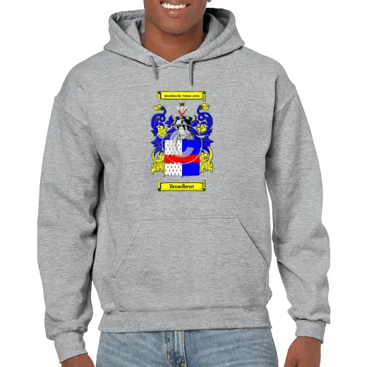 Broadbent Grey Unisex Coat of Arms Hooded Sweatshirt