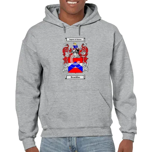 Broaddus Grey Unisex Coat of Arms Hooded Sweatshirt