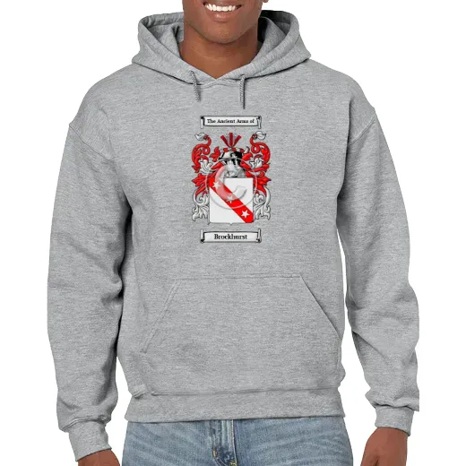 Brockhurst Grey Unisex Coat of Arms Hooded Sweatshirt