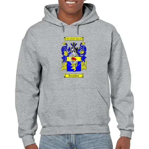 Brosnahan Grey Unisex Coat of Arms Hooded Sweatshirt