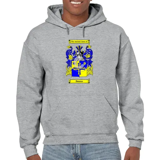 Bruens Grey Unisex Coat of Arms Hooded Sweatshirt