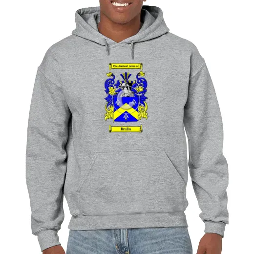 Brulin Grey Unisex Coat of Arms Hooded Sweatshirt