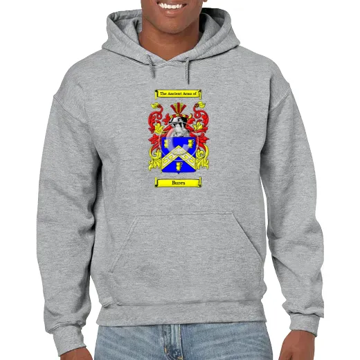 Bures Grey Unisex Coat of Arms Hooded Sweatshirt