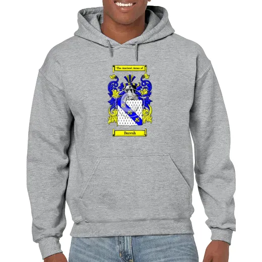 Buresh Grey Unisex Coat of Arms Hooded Sweatshirt
