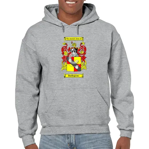 Burlington- Grey Unisex Coat of Arms Hooded Sweatshirt
