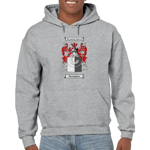Burninghan Grey Unisex Coat of Arms Hooded Sweatshirt