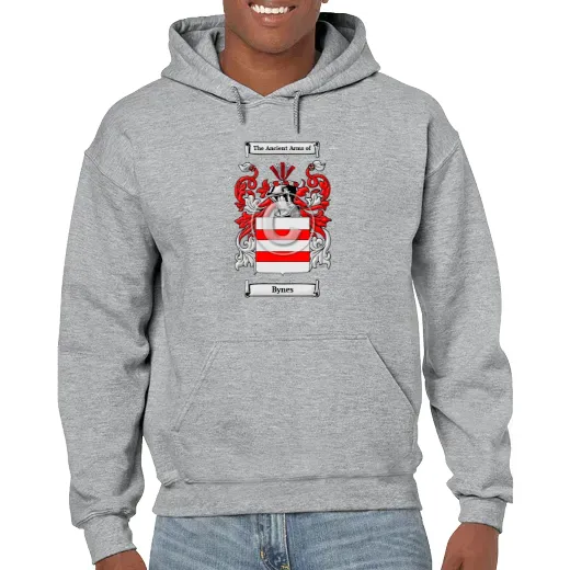 Bynes Grey Unisex Coat of Arms Hooded Sweatshirt