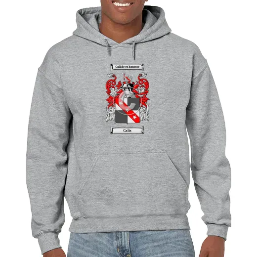 Calis Grey Unisex Coat of Arms Hooded Sweatshirt