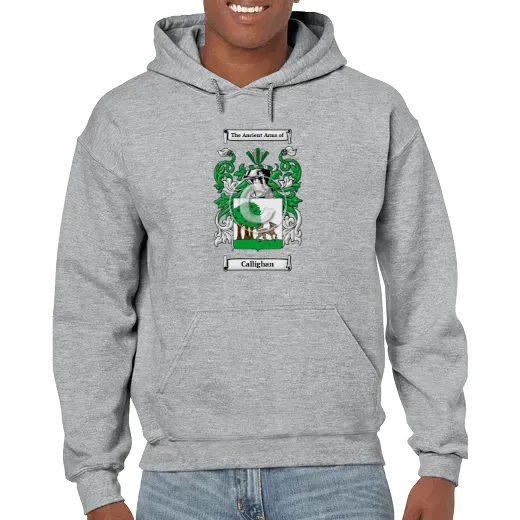 Callighan Grey Unisex Coat of Arms Hooded Sweatshirt