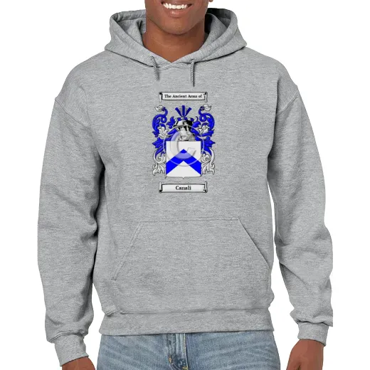 Canali Grey Unisex Coat of Arms Hooded Sweatshirt