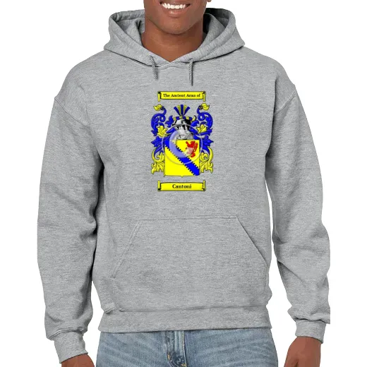 Cantoni Grey Unisex Coat of Arms Hooded Sweatshirt