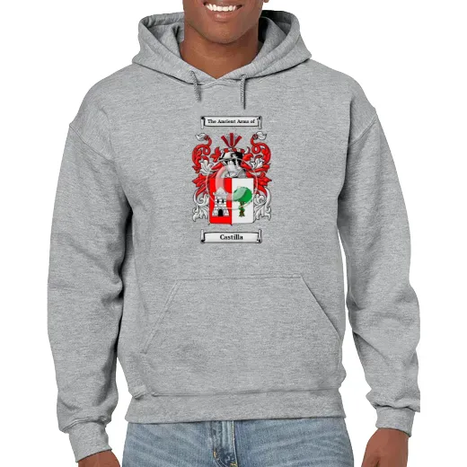 Castilla Grey Unisex Coat of Arms Hooded Sweatshirt