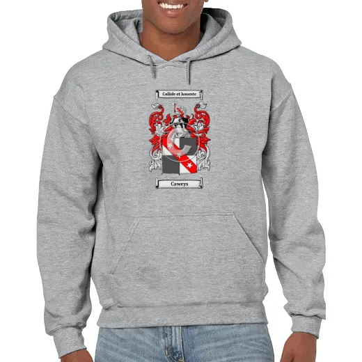 Caweys Grey Unisex Coat of Arms Hooded Sweatshirt