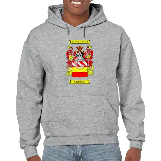 Chaponais Grey Unisex Coat of Arms Hooded Sweatshirt