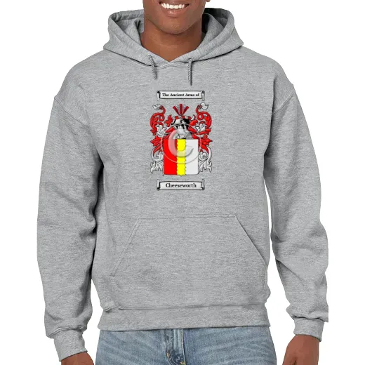 Cheeseworth Grey Unisex Coat of Arms Hooded Sweatshirt