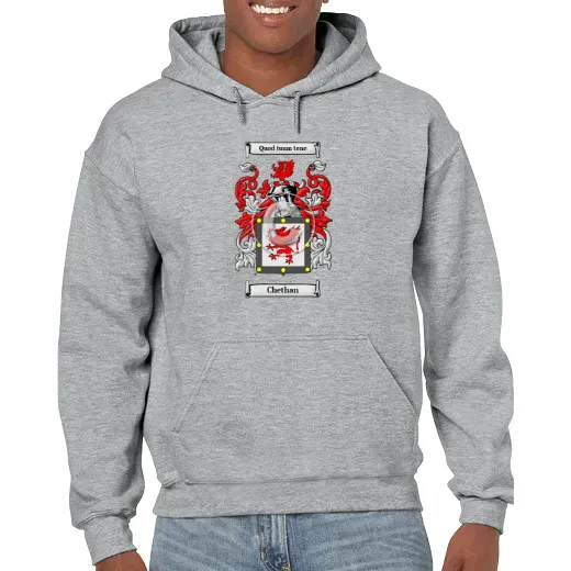 Chethan Grey Unisex Coat of Arms Hooded Sweatshirt