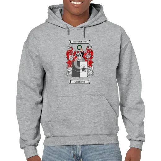 Claghorne Grey Unisex Coat of Arms Hooded Sweatshirt