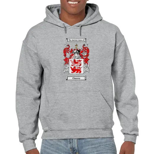 Clancey Grey Unisex Coat of Arms Hooded Sweatshirt