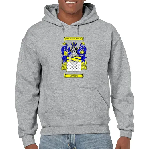 Cleypool Grey Unisex Coat of Arms Hooded Sweatshirt