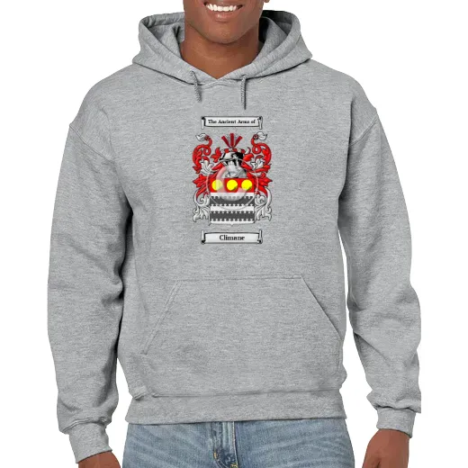 Climane Grey Unisex Coat of Arms Hooded Sweatshirt