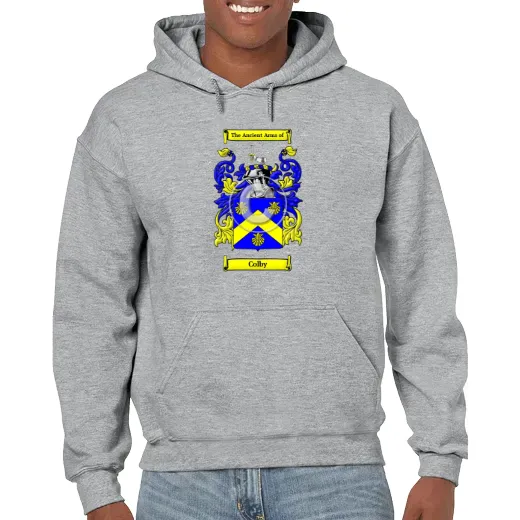 Colby Grey Unisex Coat of Arms Hooded Sweatshirt