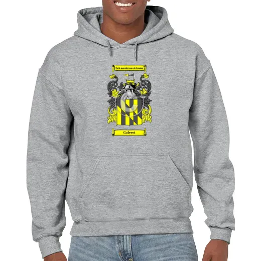 Colvert Grey Unisex Coat of Arms Hooded Sweatshirt