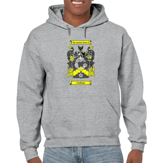 Corkege Grey Unisex Coat of Arms Hooded Sweatshirt
