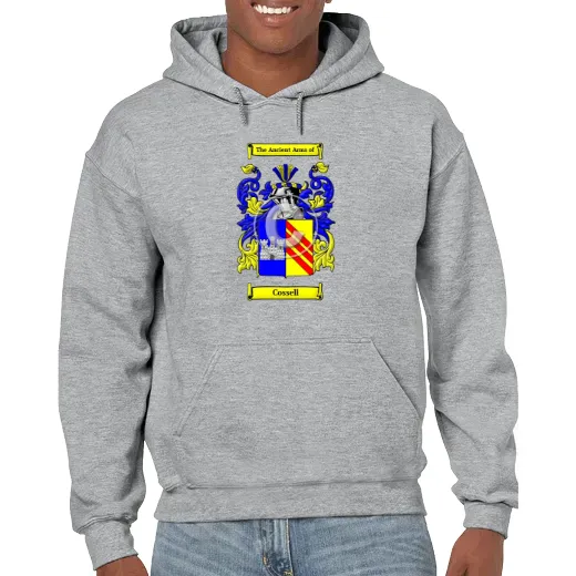 Cossell Grey Unisex Coat of Arms Hooded Sweatshirt