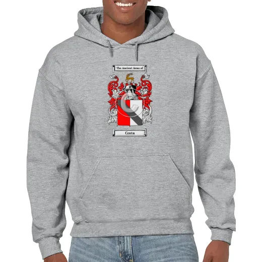 Costa Grey Unisex Coat of Arms Hooded Sweatshirt