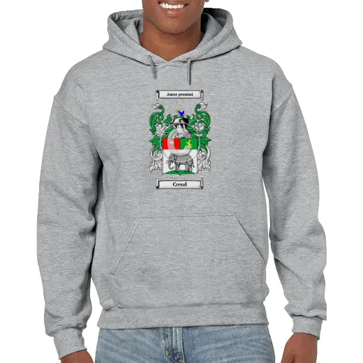 Crend Grey Unisex Coat of Arms Hooded Sweatshirt