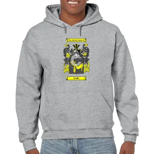 Croke Grey Unisex Coat of Arms Hooded Sweatshirt