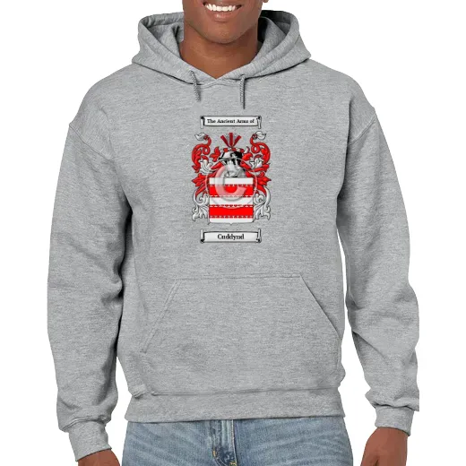 Cuddynd Grey Unisex Coat of Arms Hooded Sweatshirt