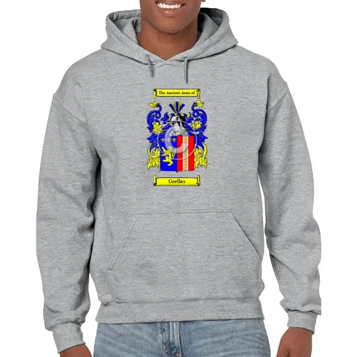 Cuellas Grey Unisex Coat of Arms Hooded Sweatshirt